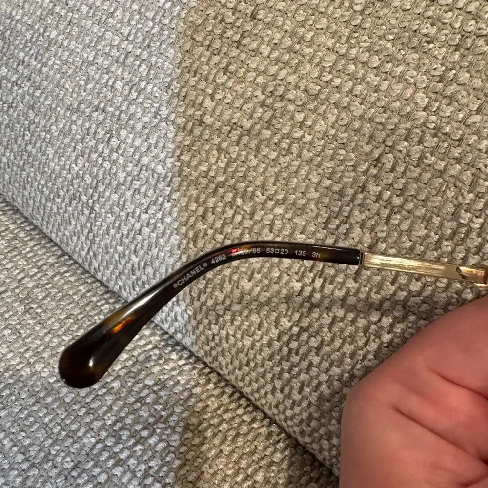 CHANEL Brown and Gold Tortoise Round Sunglasses - Picture 9 of 15